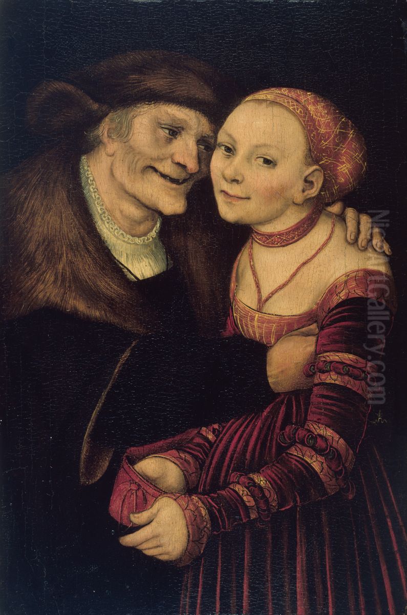 An Ill-matched Pair Oil Painting by Lucas Cranach the Elder