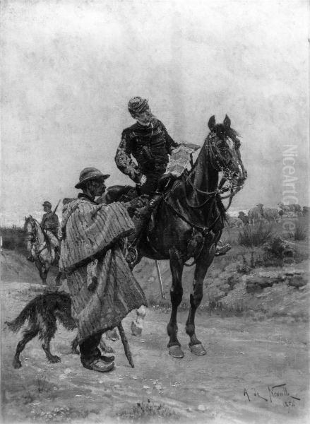Information Oil Painting by Alphonse de Neuville