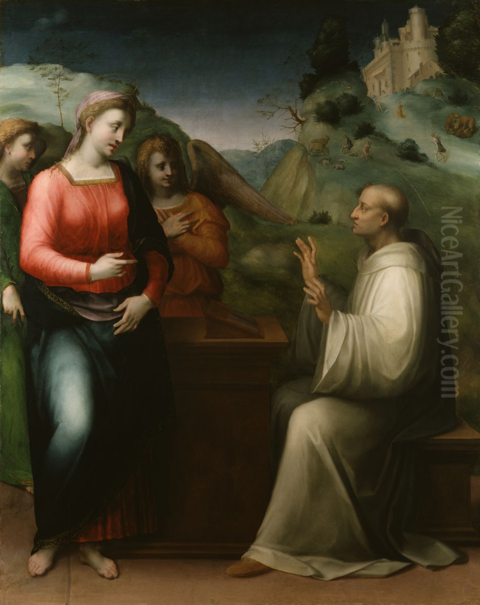 The Vision of Saint Bernard Oil Painting by Domenico Puligo