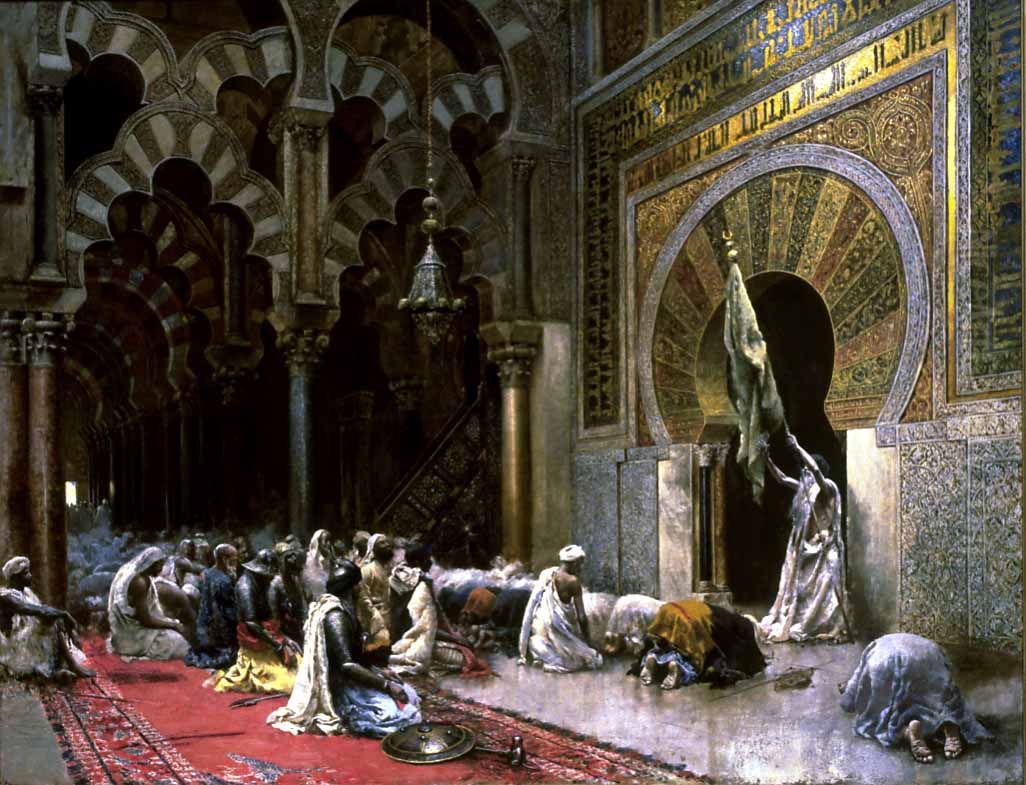 Interior of a Mosque at Cordova Oil Painting by Edwin Lord Weeks