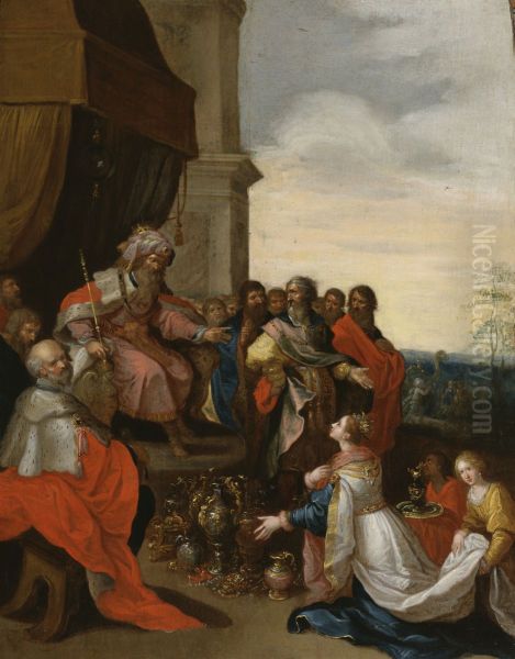 King Solomon Receiving the Queen of Sheba Oil Painting by Frans Francken the Younger