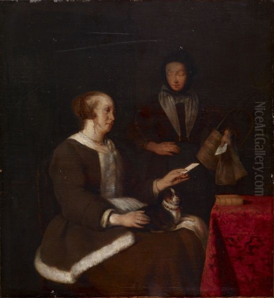 The Note Oil Painting by Gabriel Metsu