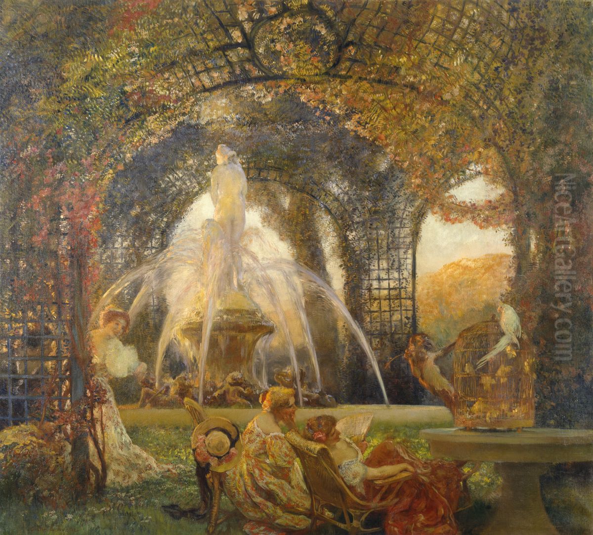 The Arbor Oil Painting by Gaston La Touche