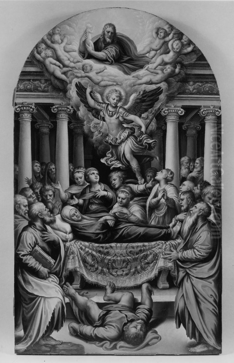 The Dormition of the Virgin Oil Painting by Girolamo da Treviso the Younger