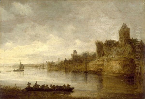 The Medieval Fortress at Nijmegen Oil Painting by Jan van Goyen