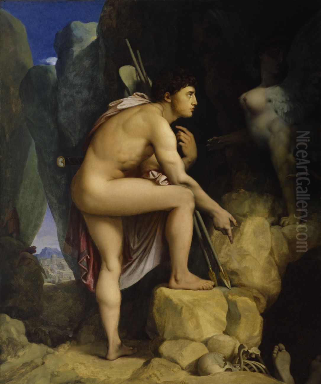 Oedipus and the Sphinx Oil Painting by Jean Auguste Dominique Ingres