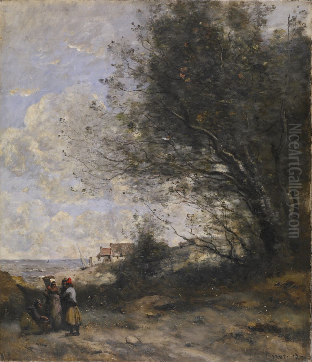The Fisherman's Cottage Oil Painting by Jean-Baptiste Camille Corot