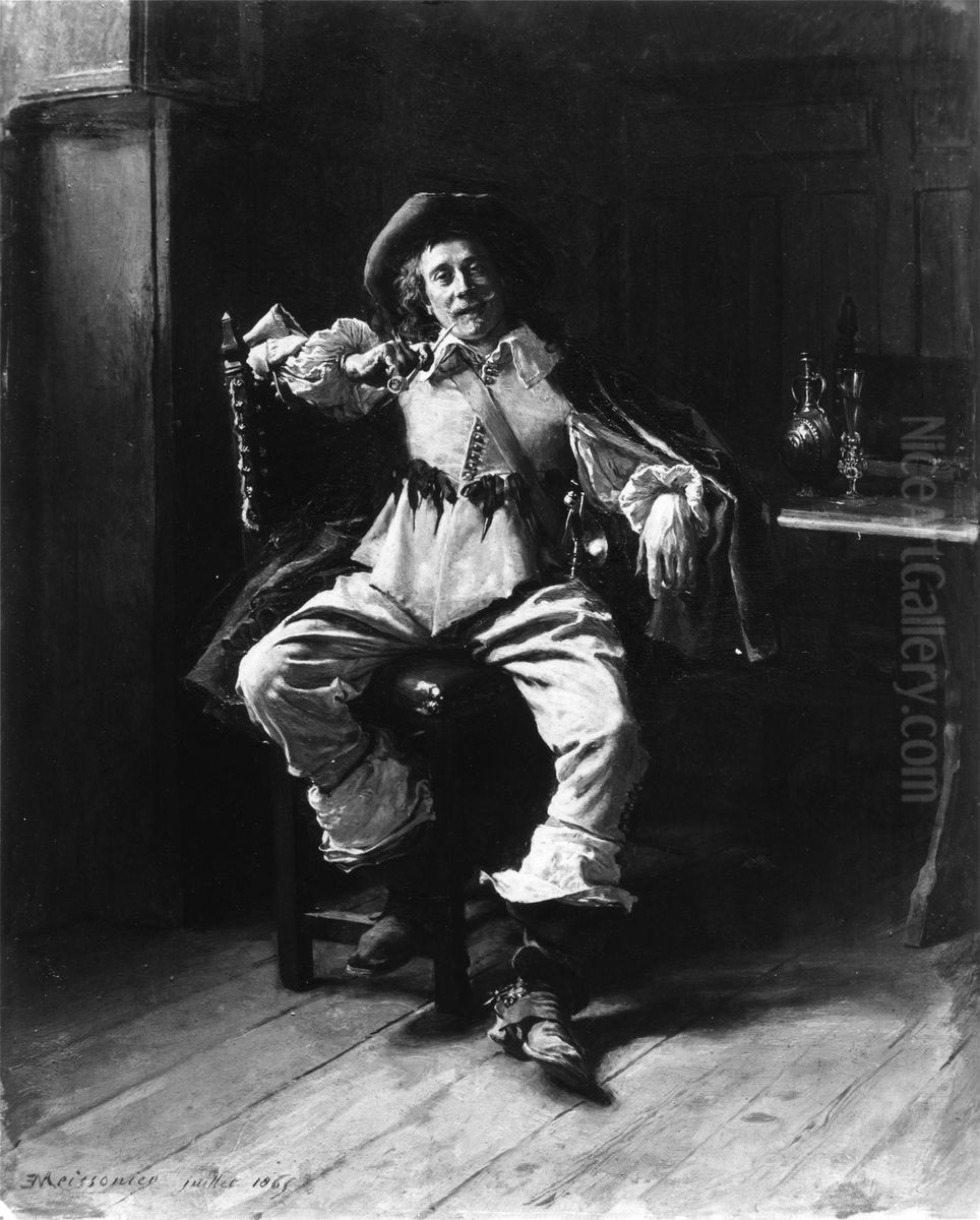 The Jovial Trooper Oil Painting by Jean-Louis-Ernest Meissonier