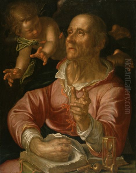 Saint Matthew Oil Painting by Joachim Wtewael