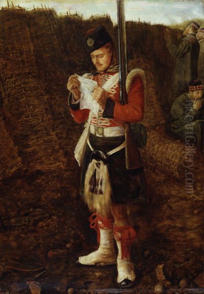 News from Home Oil Painting by John Everett Millais