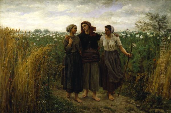 Returning from the Fields Oil Painting by Jules Breton