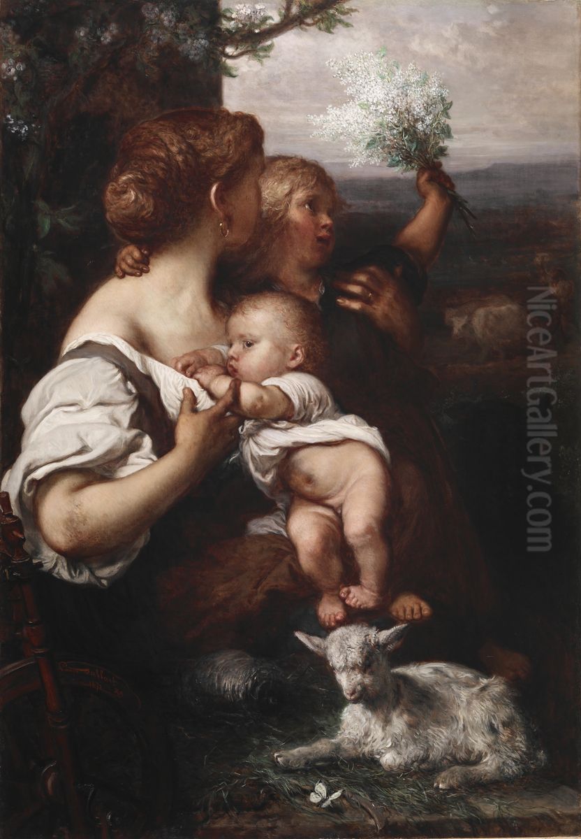 Peace Oil Painting by Louis Gallait