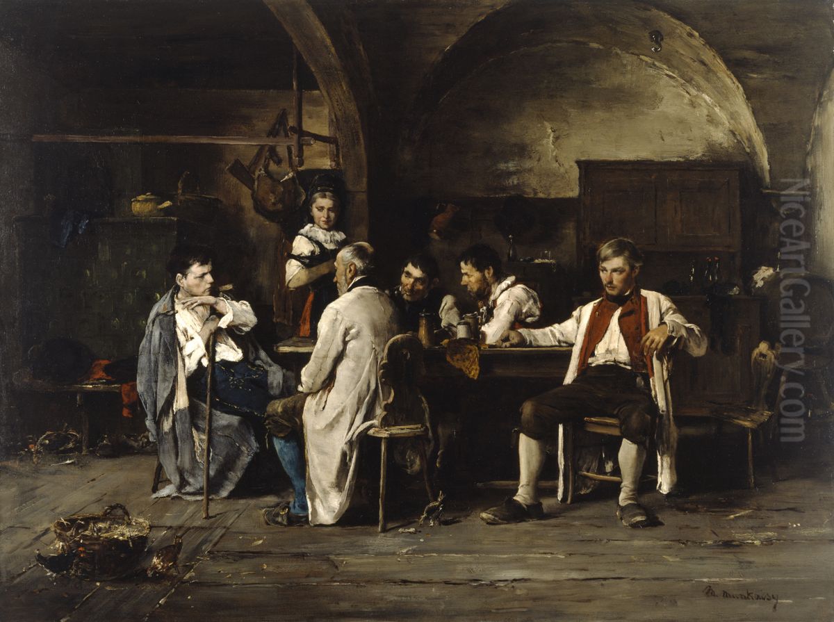 The Story of a Battle Oil Painting by Mihaly Munkacsy