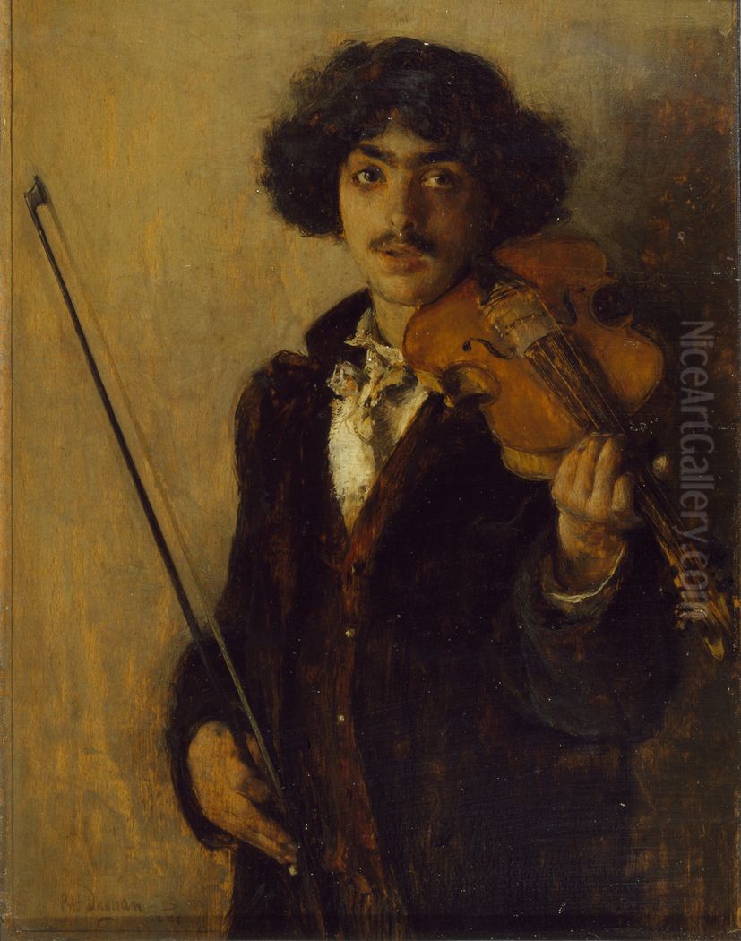 The musician Oil Painting by Pascal Dagnan-Bouveret
