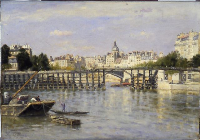The Estacade Bridge Oil Painting by Stanislas Lepine