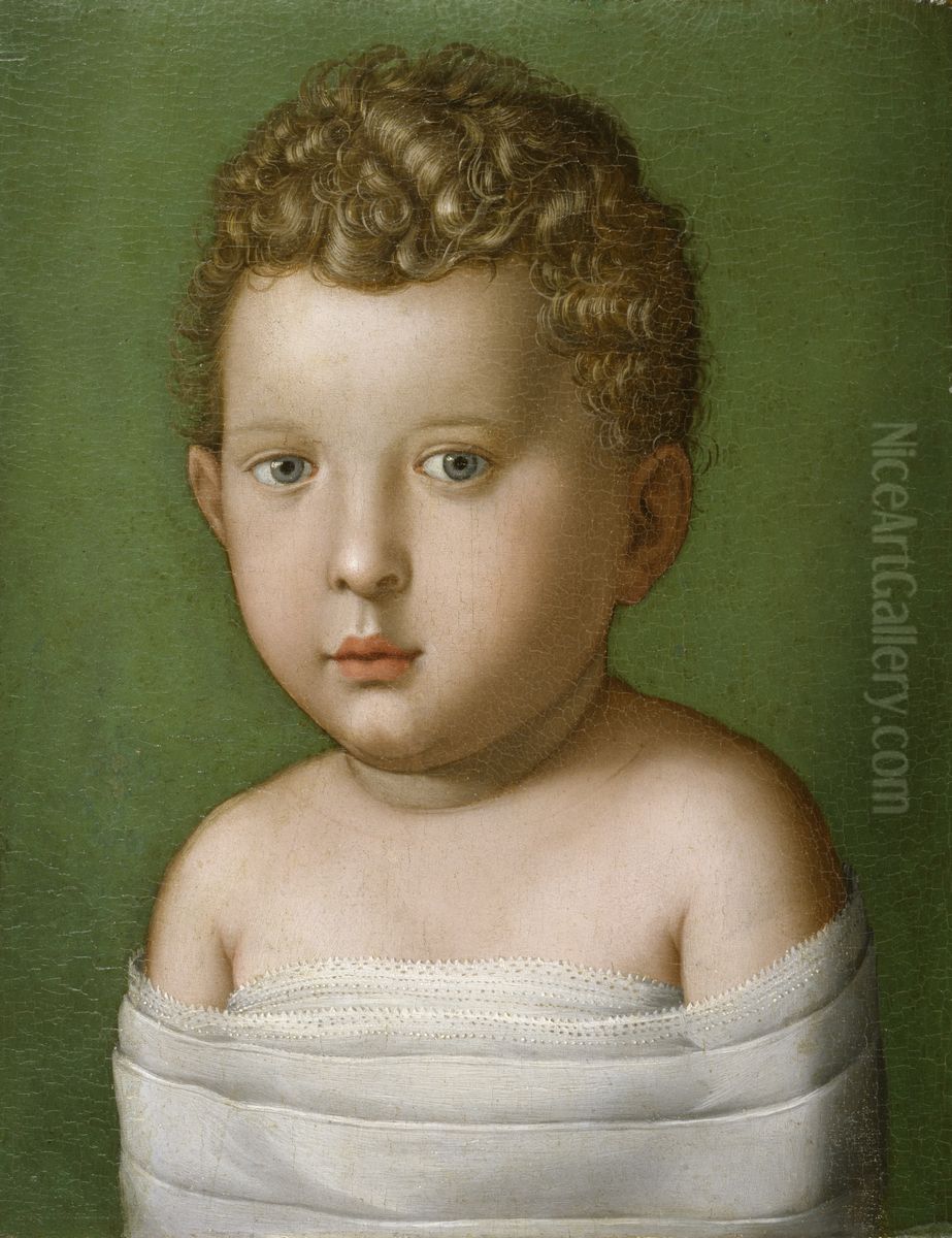 Portrait of a Baby Boy Oil Painting by Bronzinoand workshop