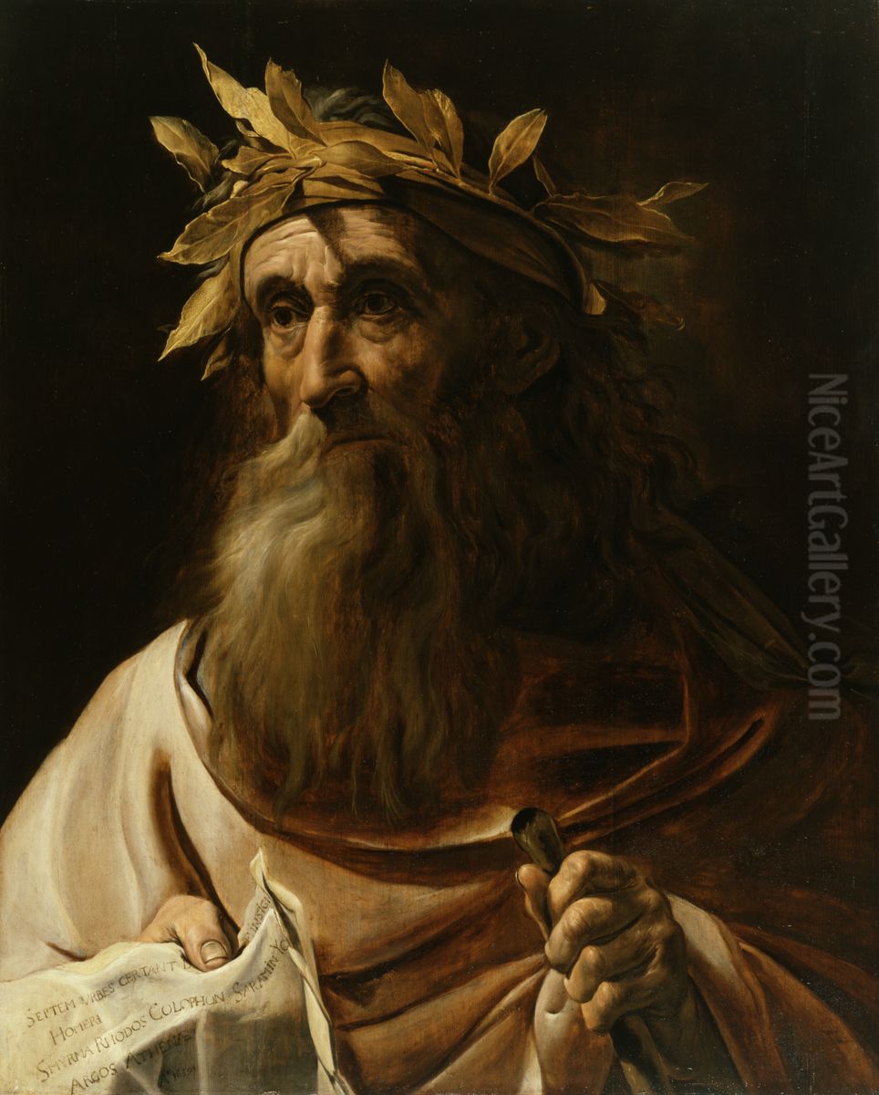 Portrait of the Poet Homer Oil Painting by Caravaggio