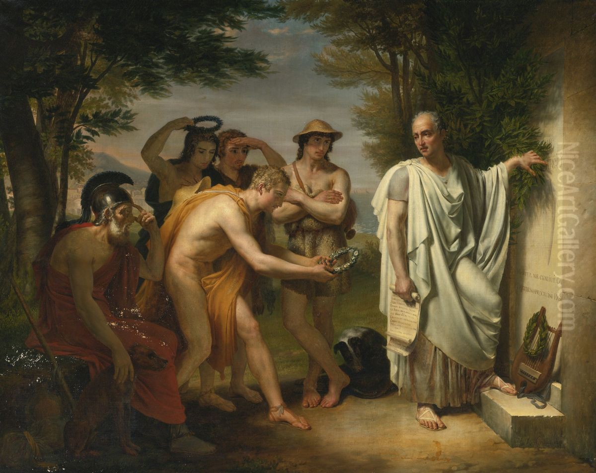 Horace au tombeau de Virgile Oil Painting by Jean-Bruno Gassies