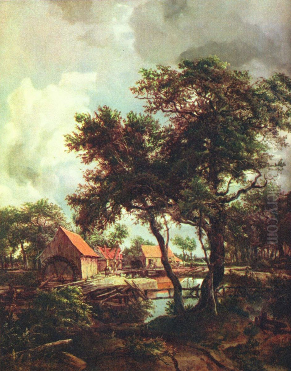 Muhle Oil Painting by Meindert Hobbema