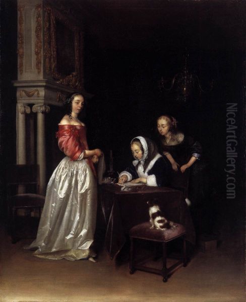 Curiosity Oil Painting by Gerard Ter Borch