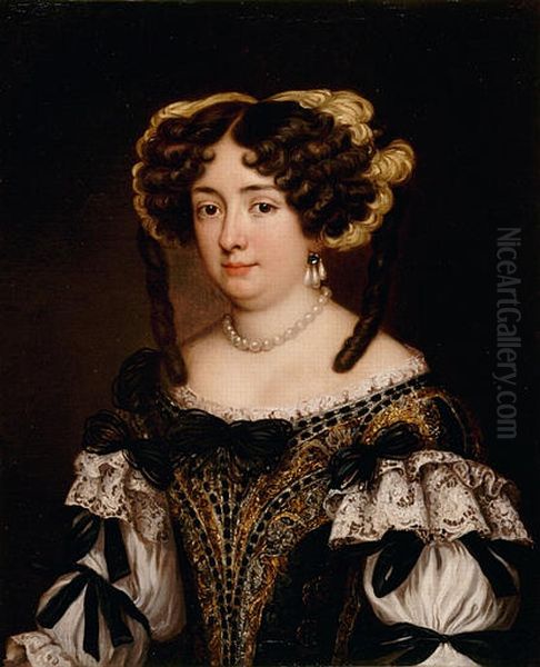 Portrait of Eleonora Boncompagni Borghese (`1642-1693) Oil Painting by Jacob Ferdinand Voet