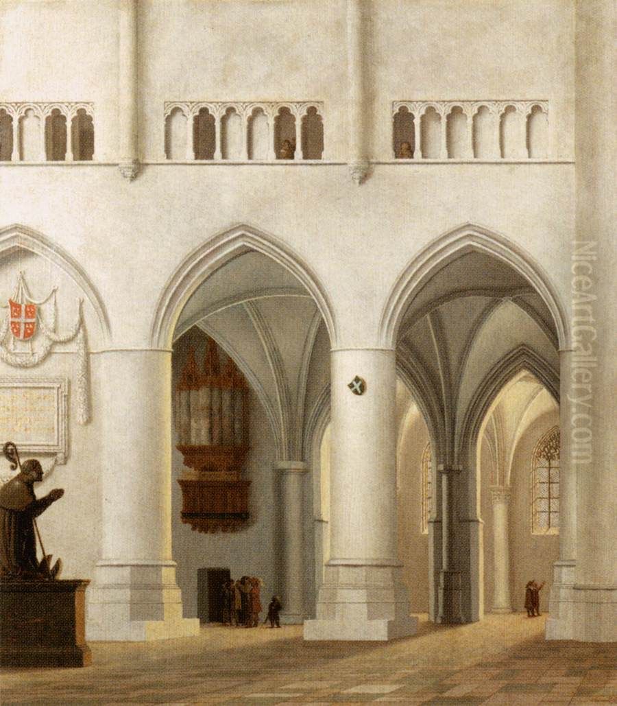 Vue du choeur de l'eglise Saint-Bavon a Haarlem avec la tombe fictive d'un eveque Oil Painting by Pieter Jansz Saenredam