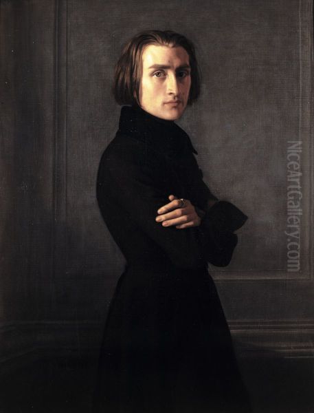 Portrait de Franz Liszt (1811-1886), compositeur et pianiste Oil Painting by Henri Lehmann