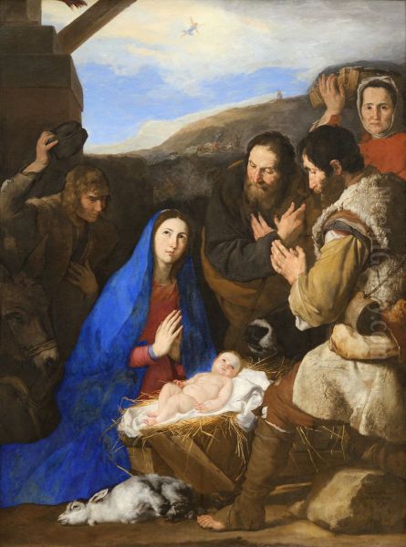 L'Adoration des bergers Oil Painting by Jusepe de Ribera