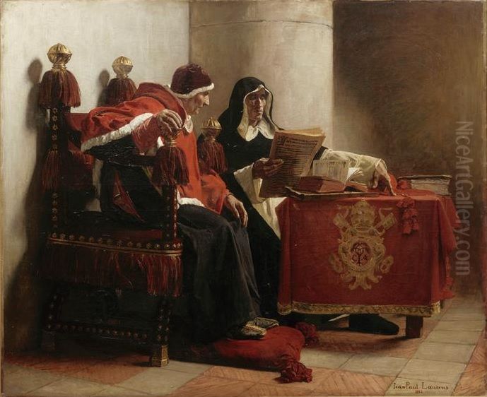 Le pape et l'inquisiteur Oil Painting by Jean-Paul Laurens