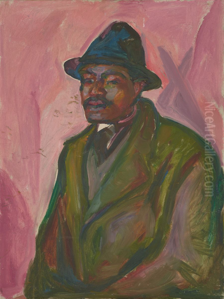 Abdul Karim in Green Coat Oil Painting by Edvard Munch