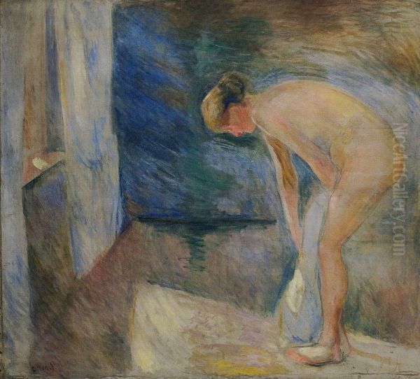 After the Bath Oil Painting by Edvard Munch