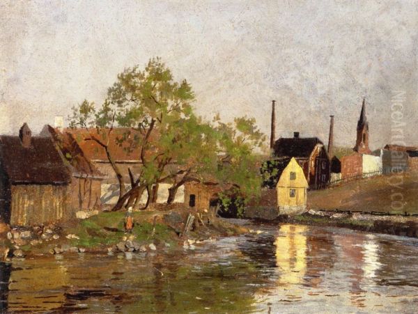 Akerselva Oil Painting by Edvard Munch