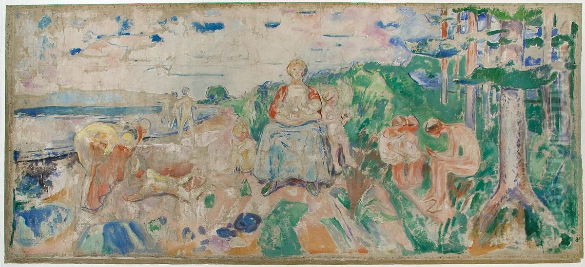 Alma Mater Oil Painting by Edvard Munch