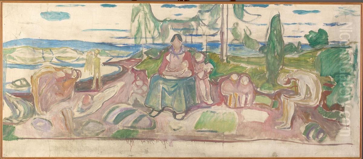 Alma Mater Oil Painting by Edvard Munch