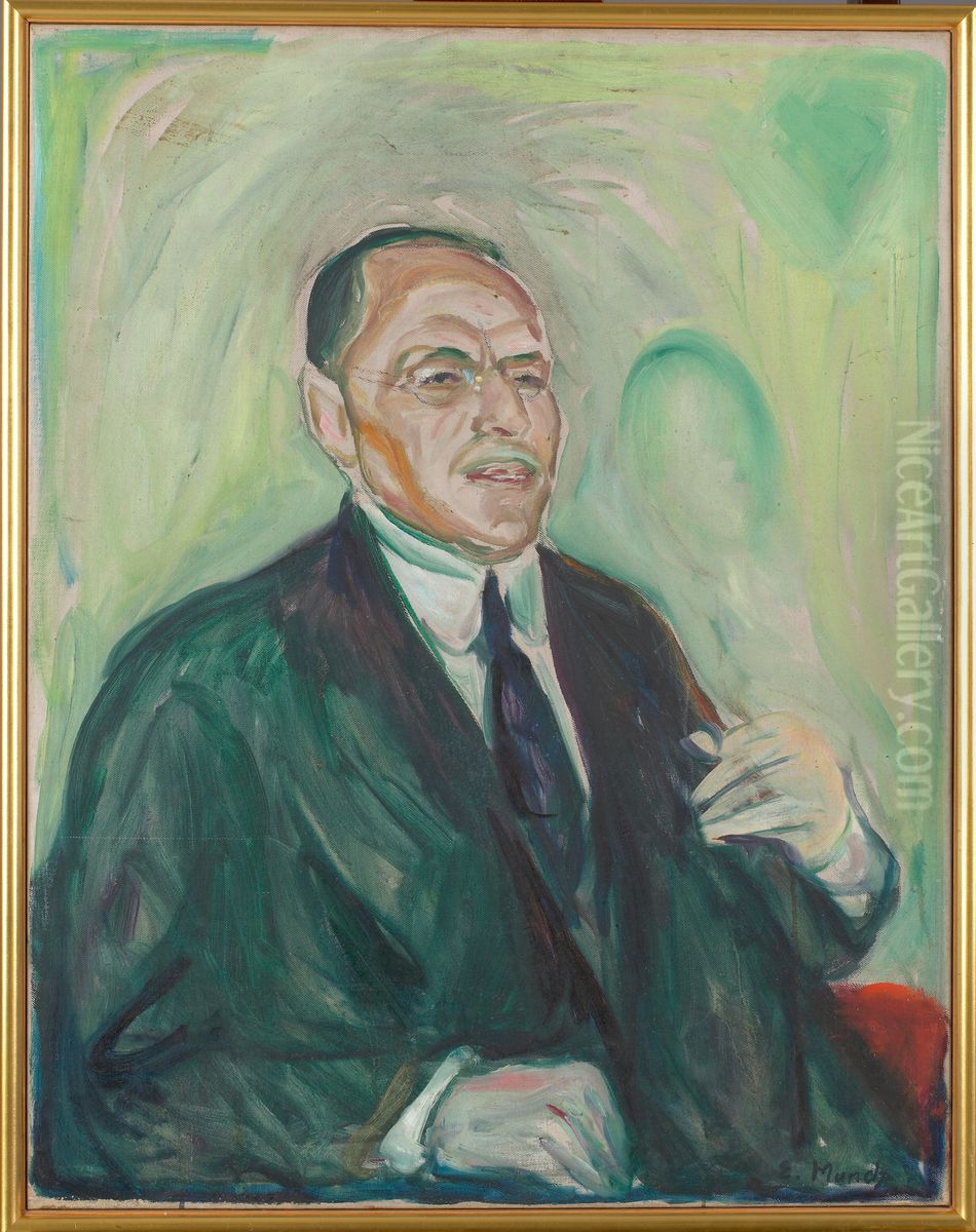 Anton Brunings Oil Painting by Edvard Munch