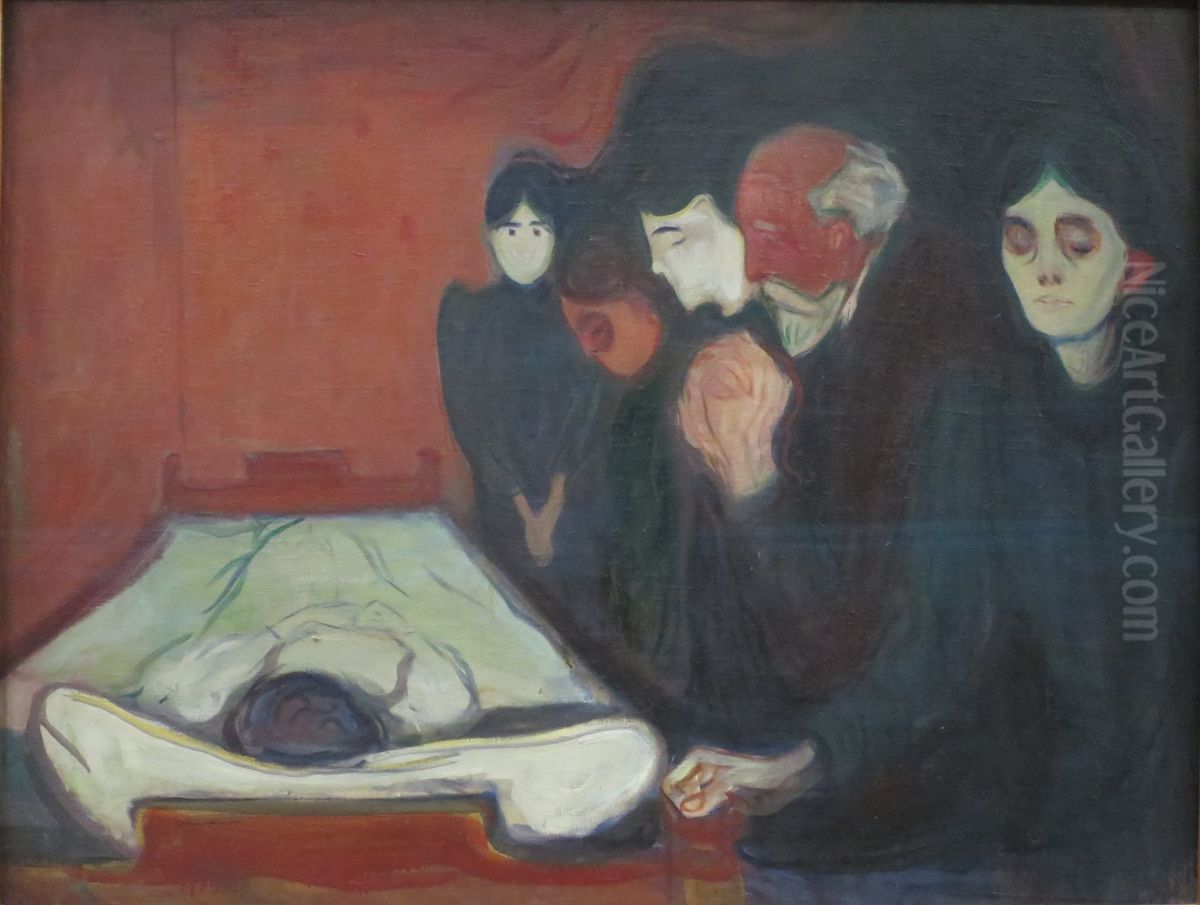 At the Deathbed Oil Painting by Edvard Munch