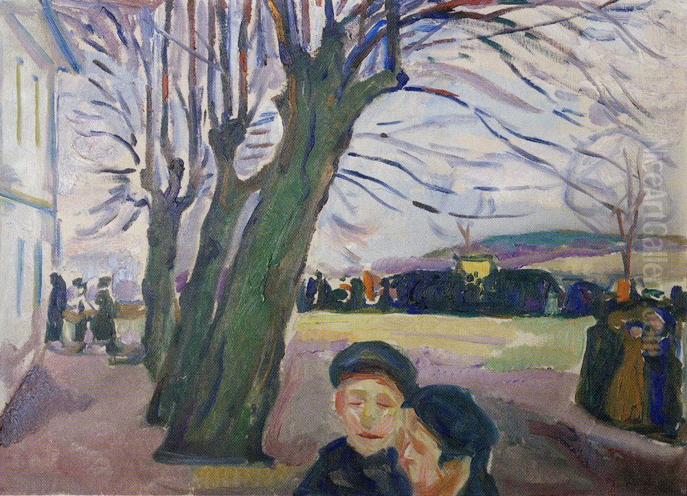 Auction at Grimsrod Oil Painting by Edvard Munch