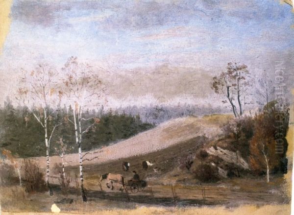Autumn Work in the Field Oil Painting by Edvard Munch