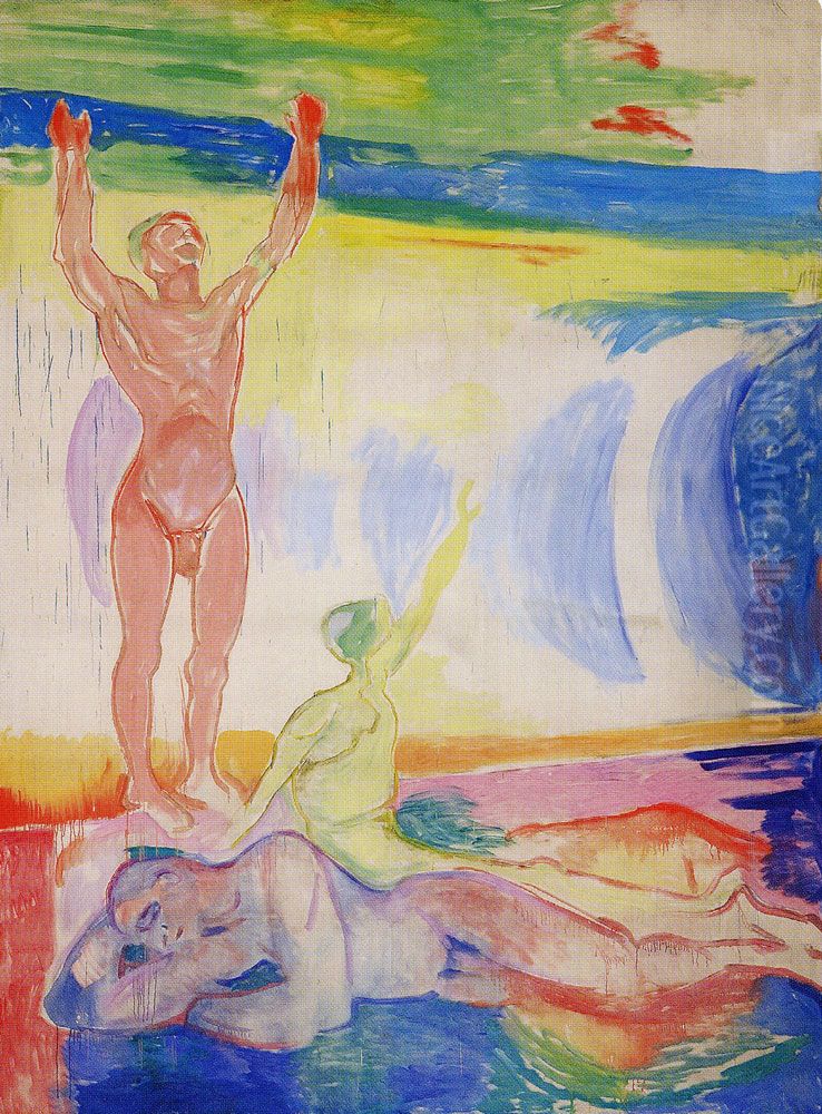 Awakening Men in Lightstream Oil Painting by Edvard Munch