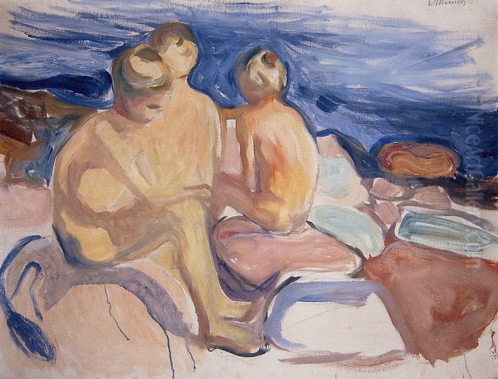 Bathing Boys Oil Painting by Edvard Munch