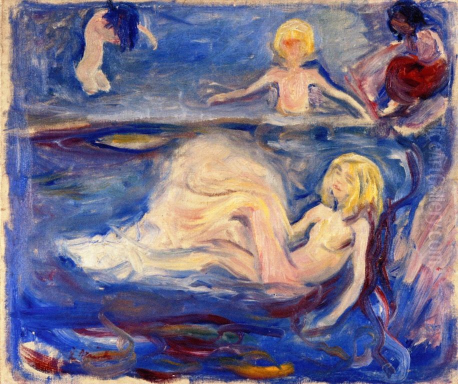 Bathing Children Oil Painting by Edvard Munch