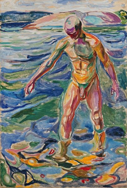 Badende mann Oil Painting by Edvard Munch
