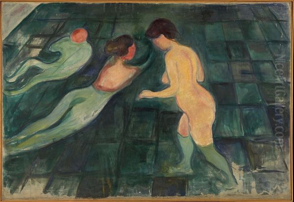 Bathing Women Oil Painting by Edvard Munch