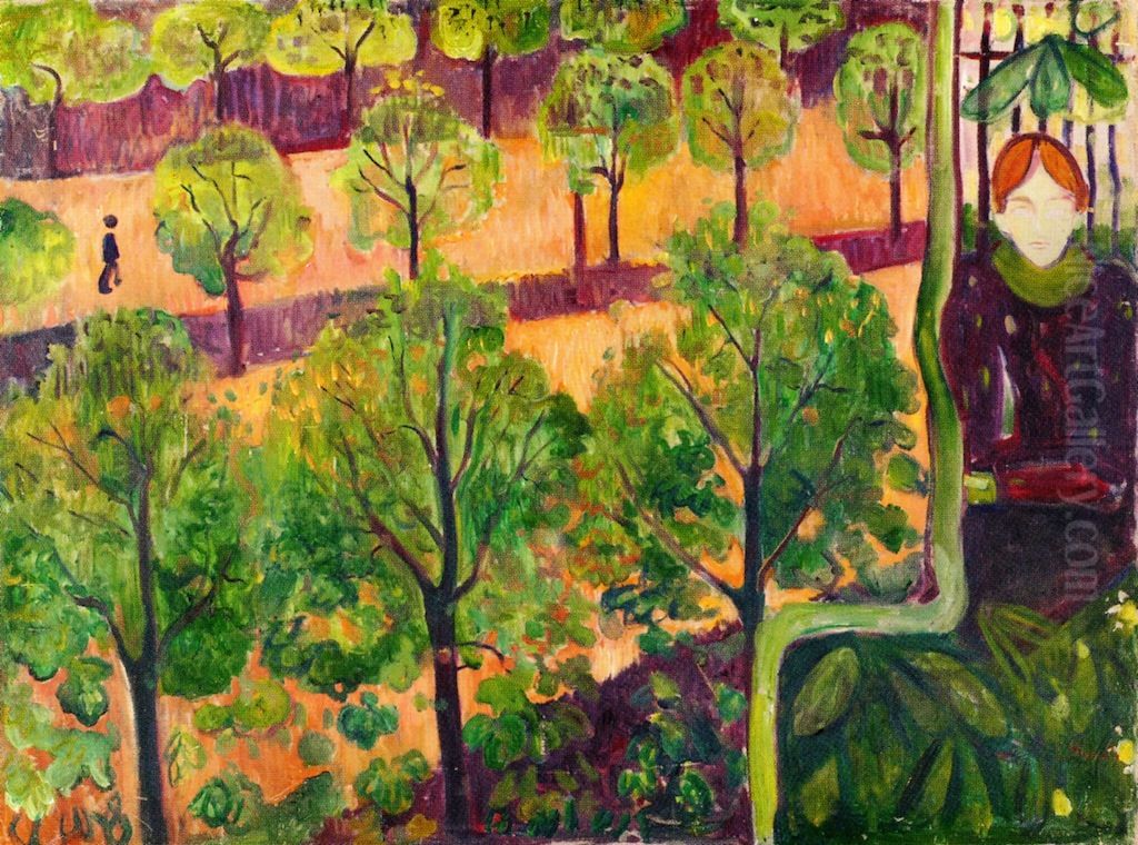 Boulevard in Paris Oil Painting by Edvard Munch