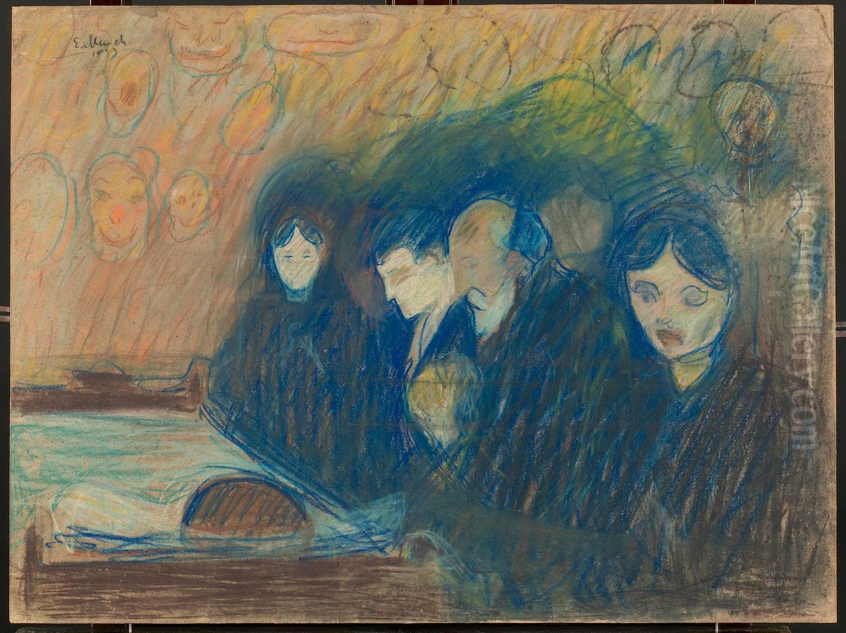 By the Deathbed. Fever Oil Painting by Edvard Munch