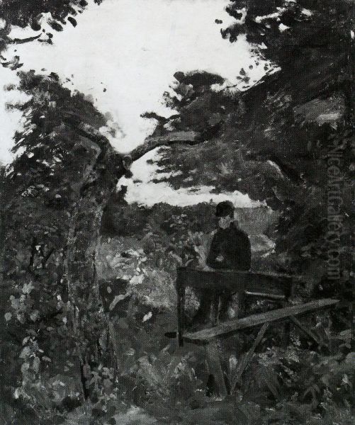 By the Garden Table Oil Painting by Edvard Munch