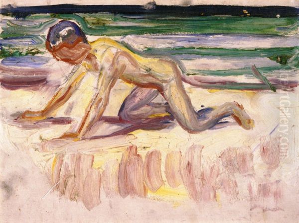 Childhood Oil Painting by Edvard Munch