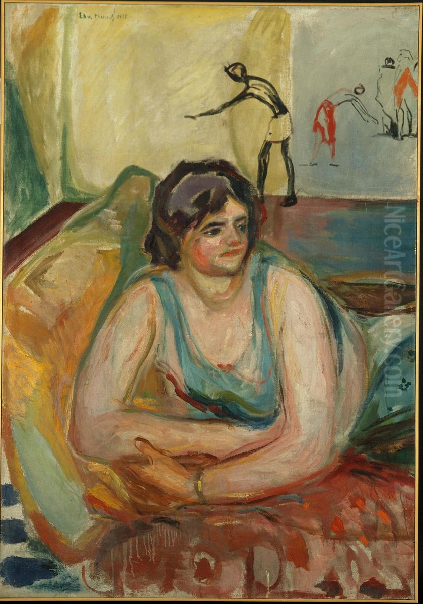 Woman Lying Down Oil Painting by Edvard Munch