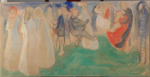 Dance Oil Painting by Edvard Munch