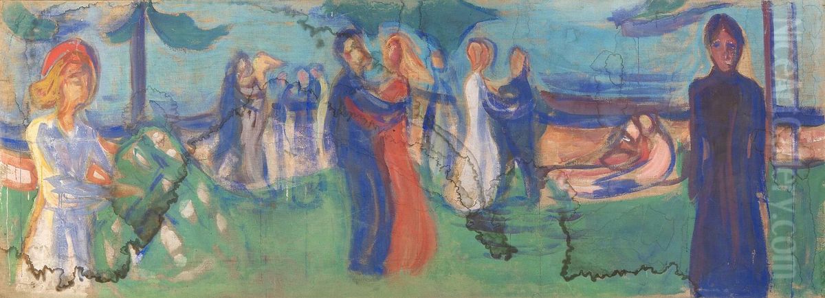 Dance by the Sea Oil Painting by Edvard Munch